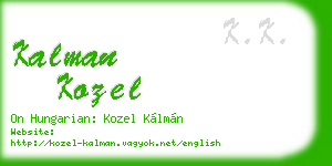 kalman kozel business card